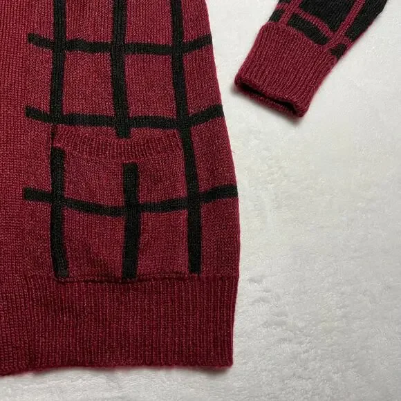 Romeo & Juliet Couture Window Pane Pattern Open Front Knit Cardigan Size S - Picture 5 of 8